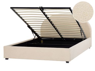 Lit ottoman Bouclé VAUCLUSE 160 x 200 cm Beige