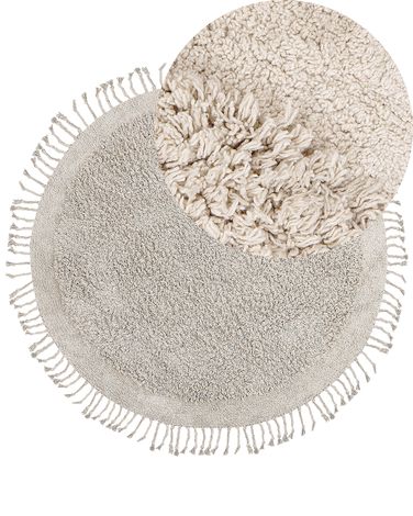 Rug BITLIS Light Beige ø 140 cm Cotton