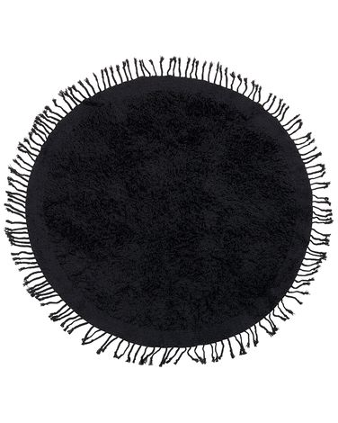 Rug BITLIS Black ø 140 cm Cotton