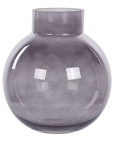 Flower Vase POLYDROSOS Glass 22 cm Grey