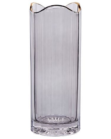Flower Vase PERDIKI Glass 30 cm Grey