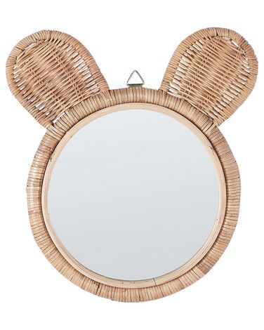 Miroir ASHANTI 30 cm 33 cm Rotin Naturel