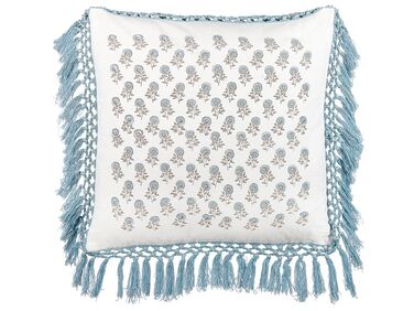 Throw Cushion PALLIDA Cotton 45 x 45 cm Blue Floral Pattern