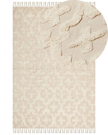 Vloerkleed ITANAGAR Beige 160 x 230 cm Katoen