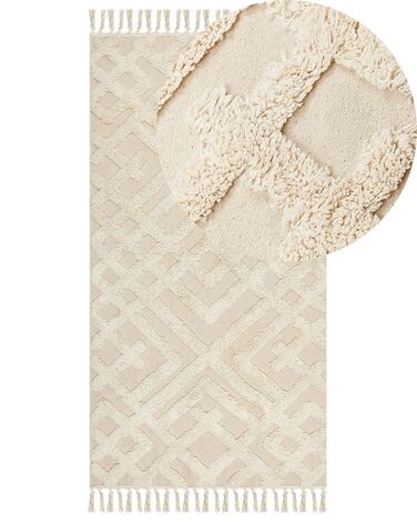 Vloerkleed ARDAHAN Beige 80 x 150 cm Katoen