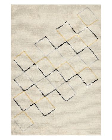 Vloerkleed TEZPUR Beige 140 x 200 cm Katoen