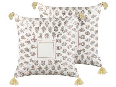 Lot de 2 coussins décoratifs SETOSA Coton 45 x 45 cm Multicolore Motif géométrique