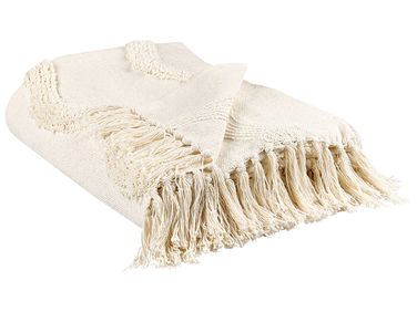 Couverture KHARI Coton 125 x 150 cm Beige clair