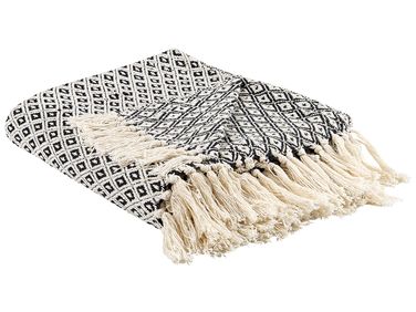 Couverture CHYAMA Coton 125 x 150 cm Noir/beige