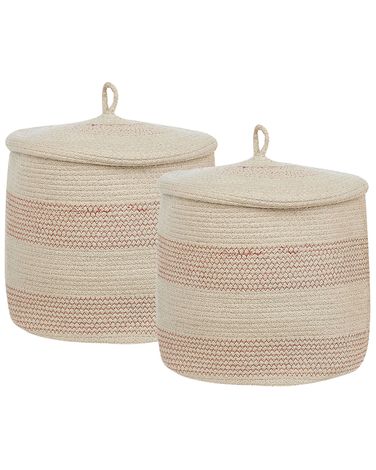 Set van 2 manden SILOPI Katoen Lichtbeige