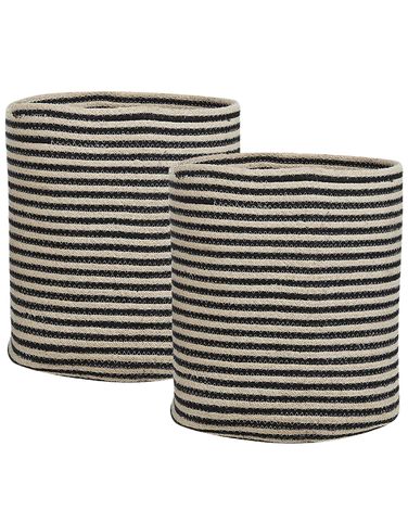 Set of 2 Baskets YERKOY Cotton Black