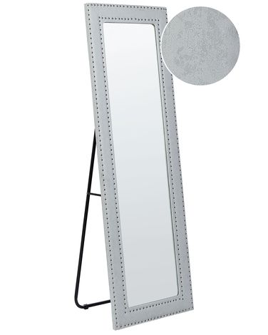 Miroir sur pied LOCRONAN 150 cm Cuir PU Gris clair