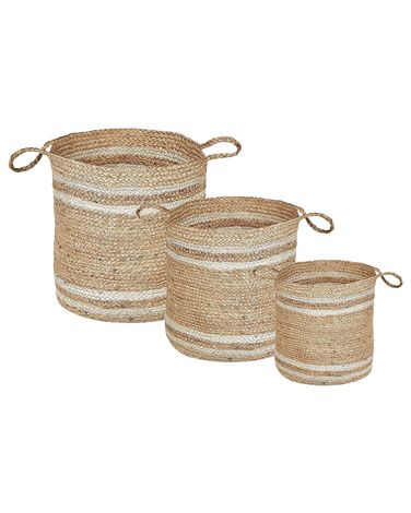 Lot de 3 paniers ZHOB Jute Naturel