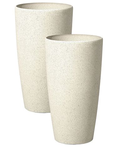 Lot de 2 pots de fleurs ABDERA 31 cm Beige clair
