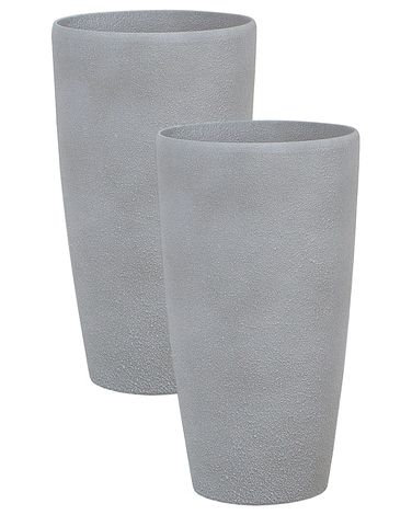 Lot de 2 pots de fleurs ABDERA 31 cm Gris