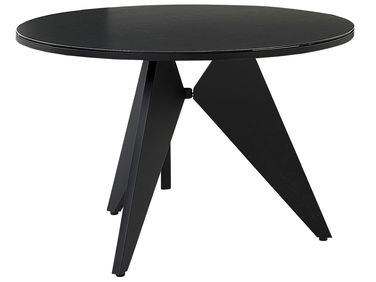 Garden Dining Table OLMETTO 83 cm 110 cm Glass Black