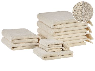 9-delige handdoekset ATIU Badstof Beige