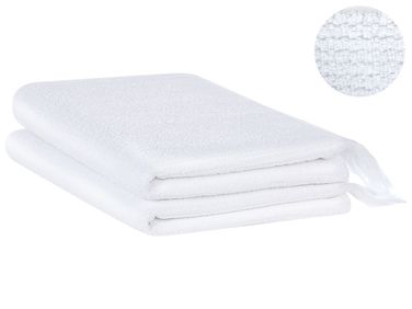 Lot de 2 serviettes ATIU Tissu éponge Blanc