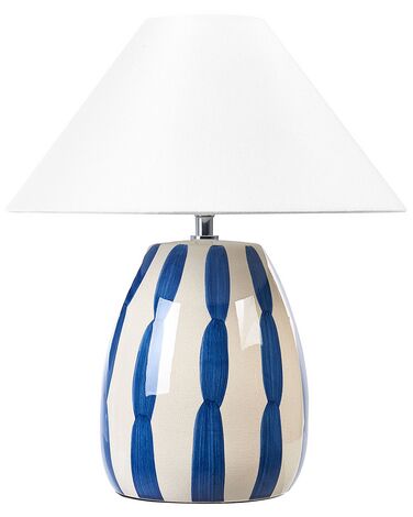 Lampe à poser LUCHETTI Céramique Blanc/bleu