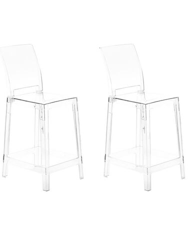 Set of 2 Bar Chairs WELLINGTON Transparent