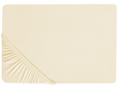 Fitted Sheet JANBU Cotton 140 x 200 cm Yellow