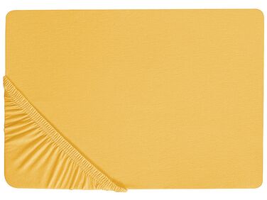 Hoeslaken JANBU Katoen 200 x 200 cm Mosterdgeel