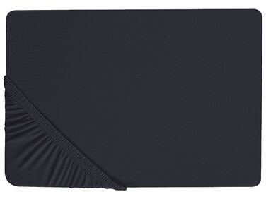 Hoeslaken JANBU Katoen 90 x 200 cm Zwart