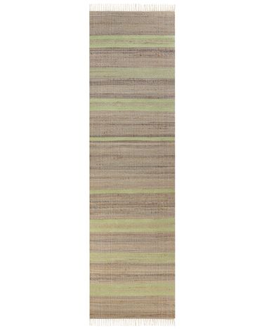 Rug TALPUR Light Green 80 x 300 cm Jute