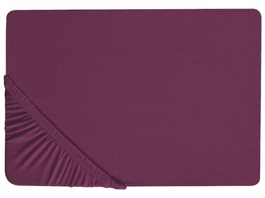 Hoeslaken JANBU Katoen 160 x 200 cm Bordeauxrood