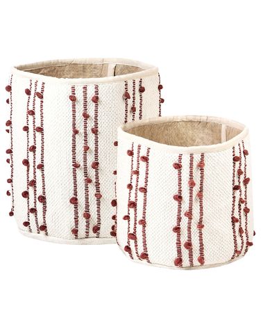 Lot de 2 paniers KHEL Coton Beige