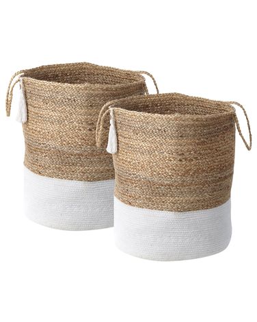 Set van 2 manden GAJAR Jute Wit