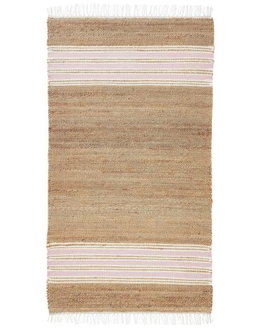 Rug MIRZA Pastel Pink 80 x 150 cm Jute