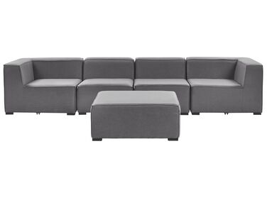 Tuin loungebank met ottomaan 4-zits AREZZO modulair Grijs