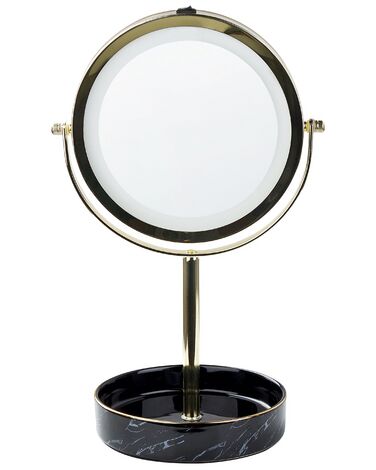 Makeup Mirror LED SAVOIE Black/ Gold