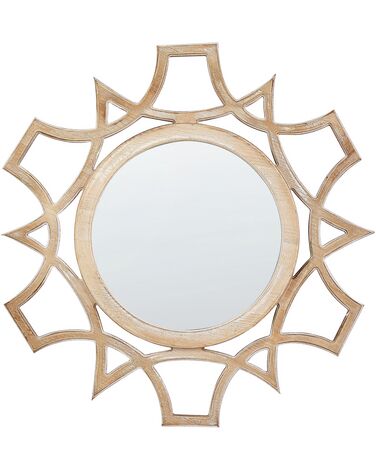 Miroir ZAPOPAN 60 cm 60 cm Bois de sapin clair
