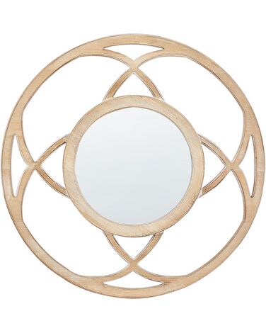 Miroir IZTAPALAPA 60 cm 60 cm Bois de sapin clair
