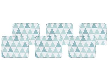 Lot de 6 coussins pour chaises de jardin TOLVE 39 x 31 cm Bleu clair