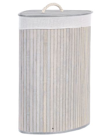 Panier à linge MATARA Bambou Gris clair 57 L