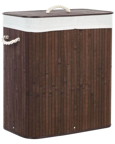 Panier à linge KANDY Bambou Marron foncé 72 L