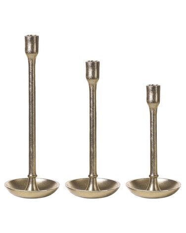 Set van 3 kaarshouders LIWUNG Metaal 27/33/38 cm Goud