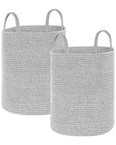 Lot de 2 paniers SARYK Coton Gris