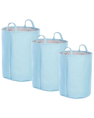 Set van 3 manden ARCHA Katoen Lichtblauw