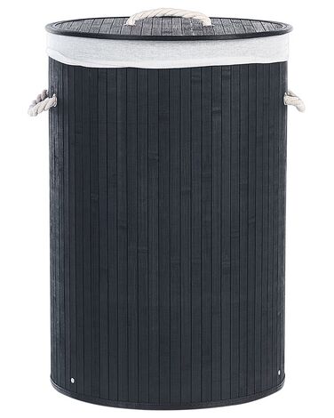 Wasmand SANNAR Bamboe Zwart 75 L