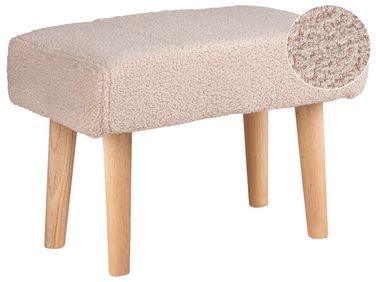 Repose-pied TAKOMA Bouclé Beige clair