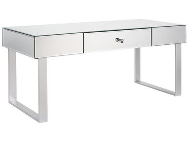 Coffee Table NESLE Mirrored Silver with Storage