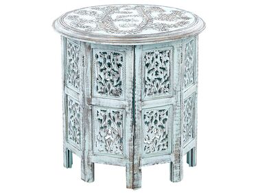 Side Table BORAI Mango Wood Light Blue