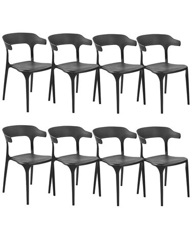 Lot de 8 chaises de salle à manger GUBBIO Noir