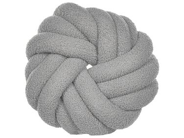 Sierkussen AKOLA Bouclé 31 x 31 cm Grijs effen