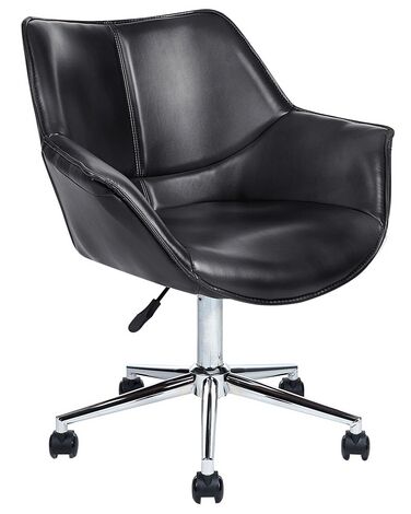 Desk Chair NEWDALE Faux Leather Black