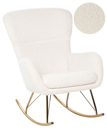 Schommelstoel ANASET Bouclé Wit